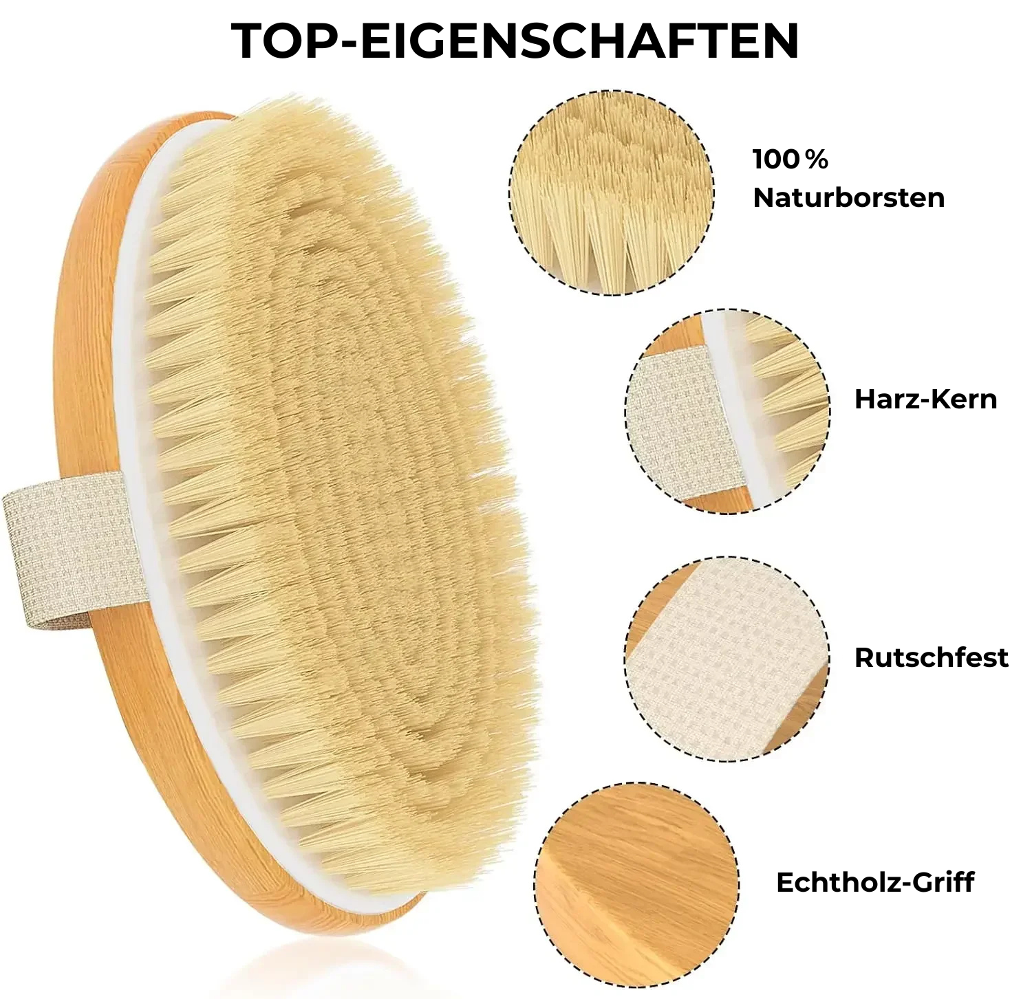 Trockenbürste aus Naturholz